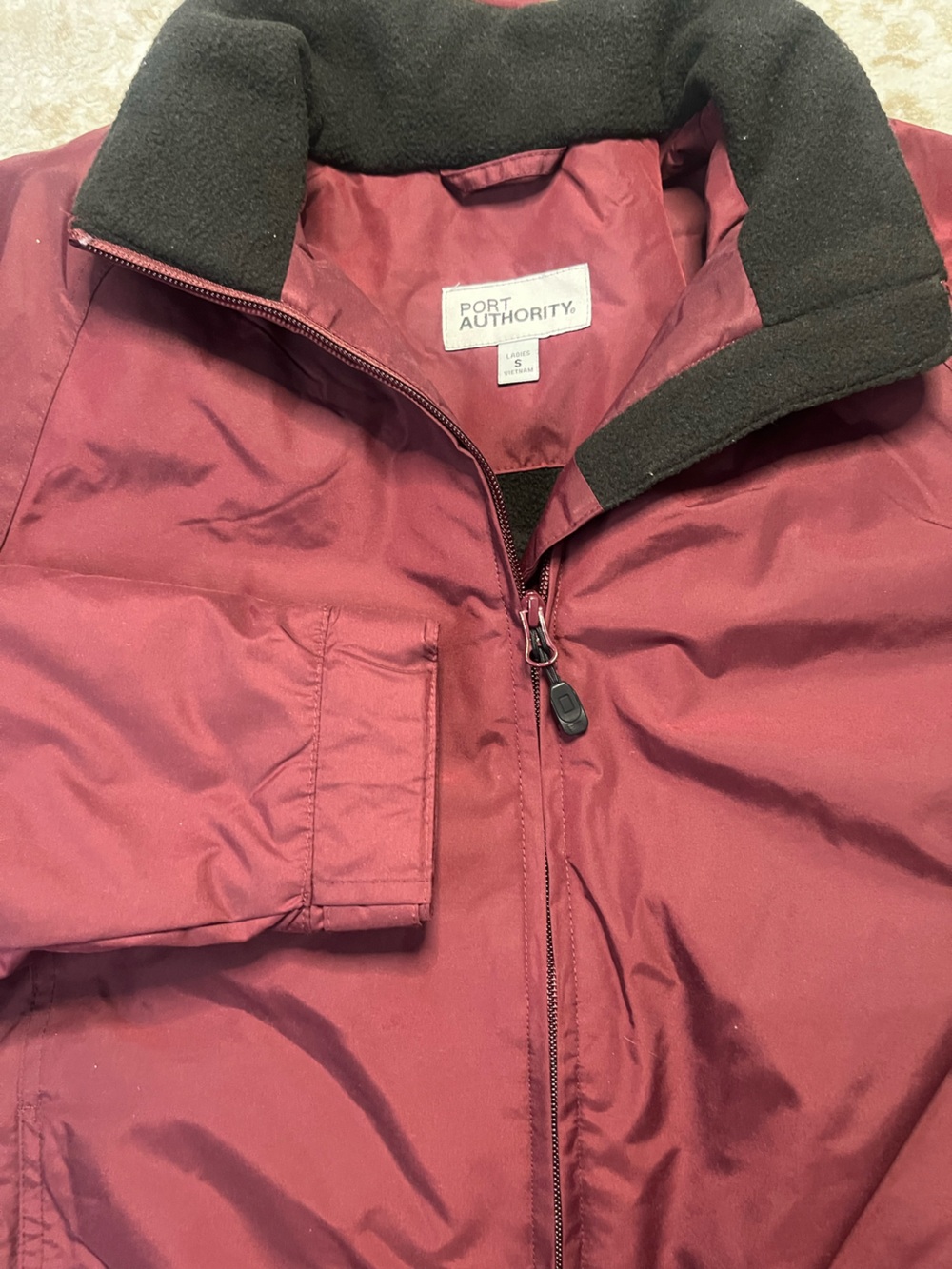 Port Authority Womens Small Maroon Burgundy Fleece Lined Jacket Coat L354 S